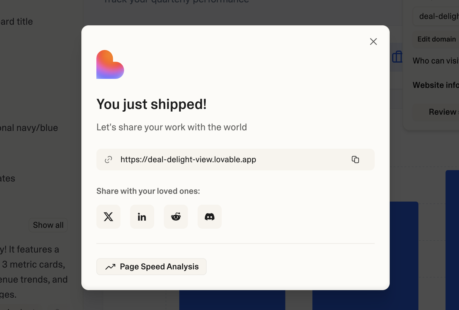 Lovable deployed app URL