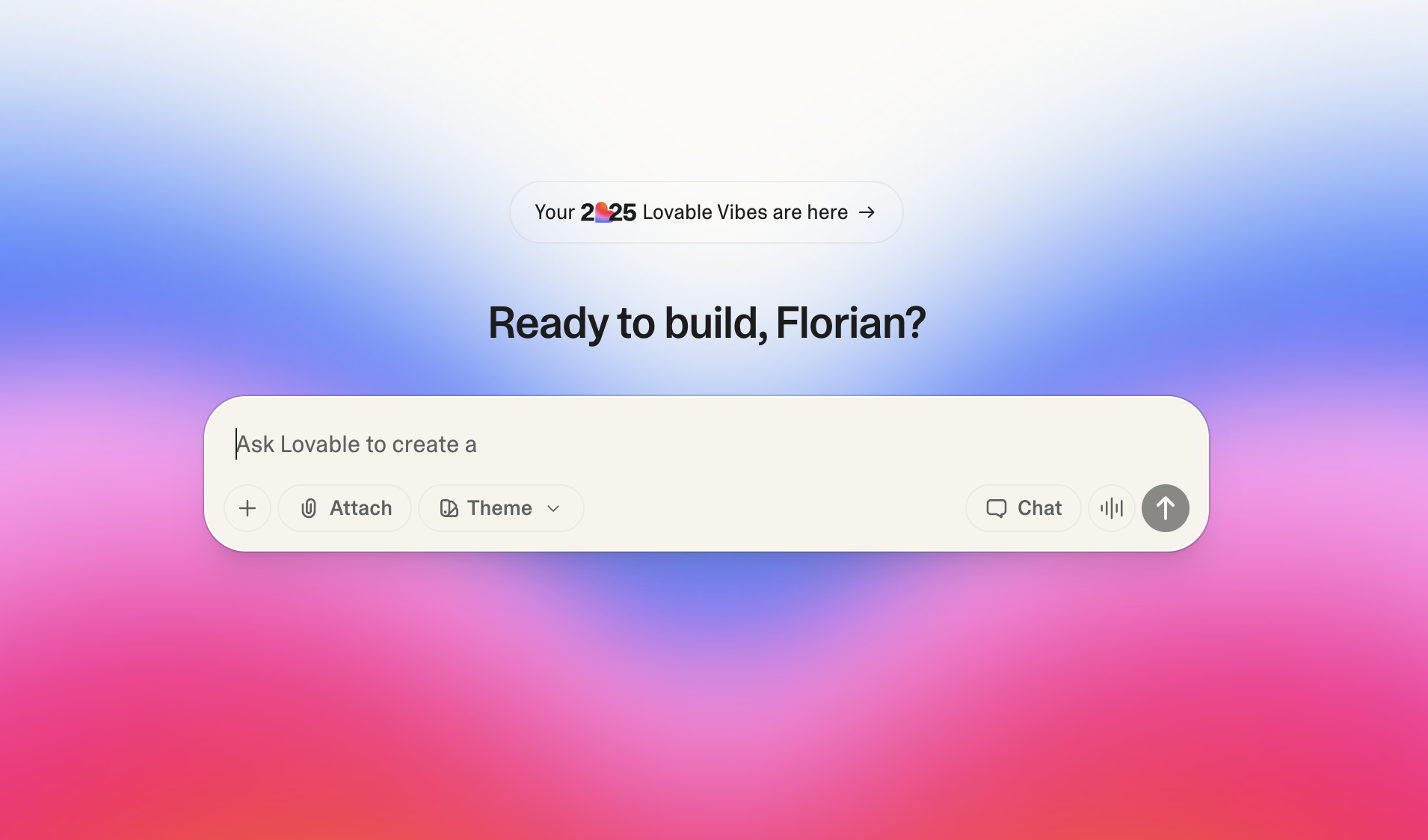 Lovable homepage with prompt input