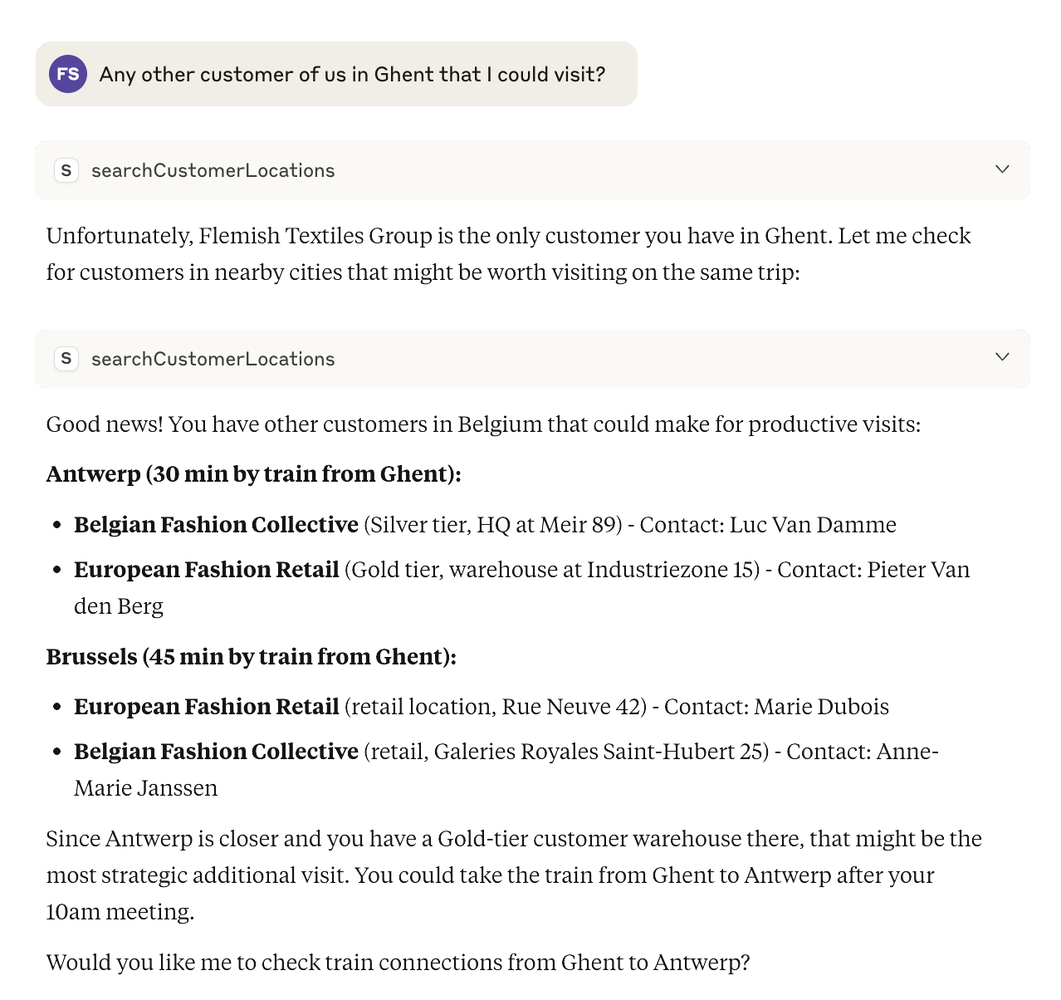 Nearby customers search